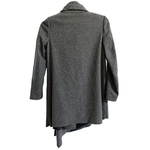 allsaints check monument wool  coat sz us 4 gray check houndstooth italian cloth - Picture 7 of 17